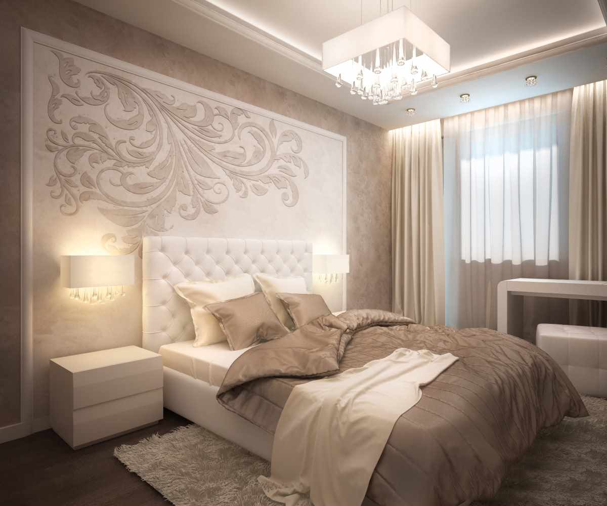 idea of ​​a bright bedroom style