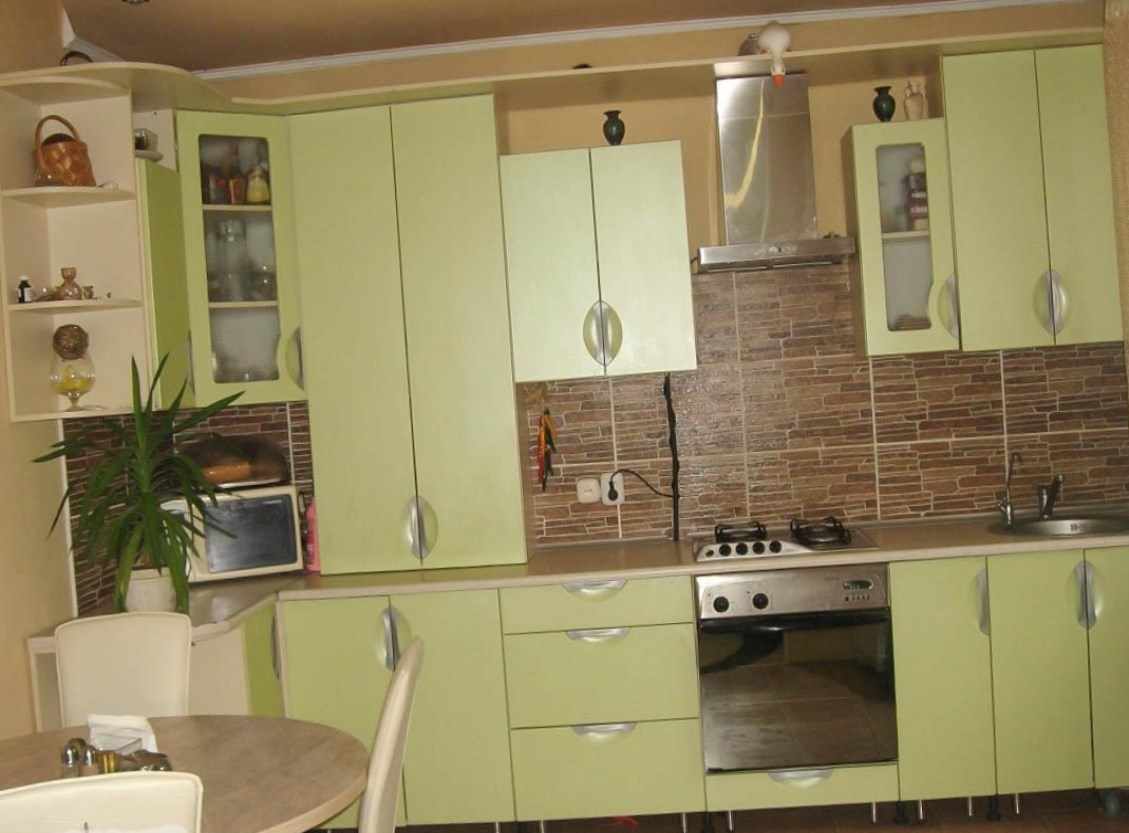 an example of an unusual design of a kitchen with a gas boiler