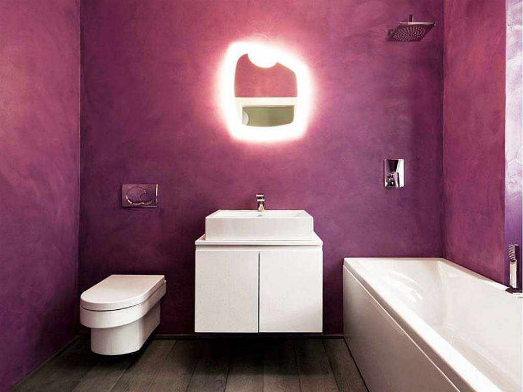 banyo tasarımında parlak dekoratif sıva kullanma fikri
