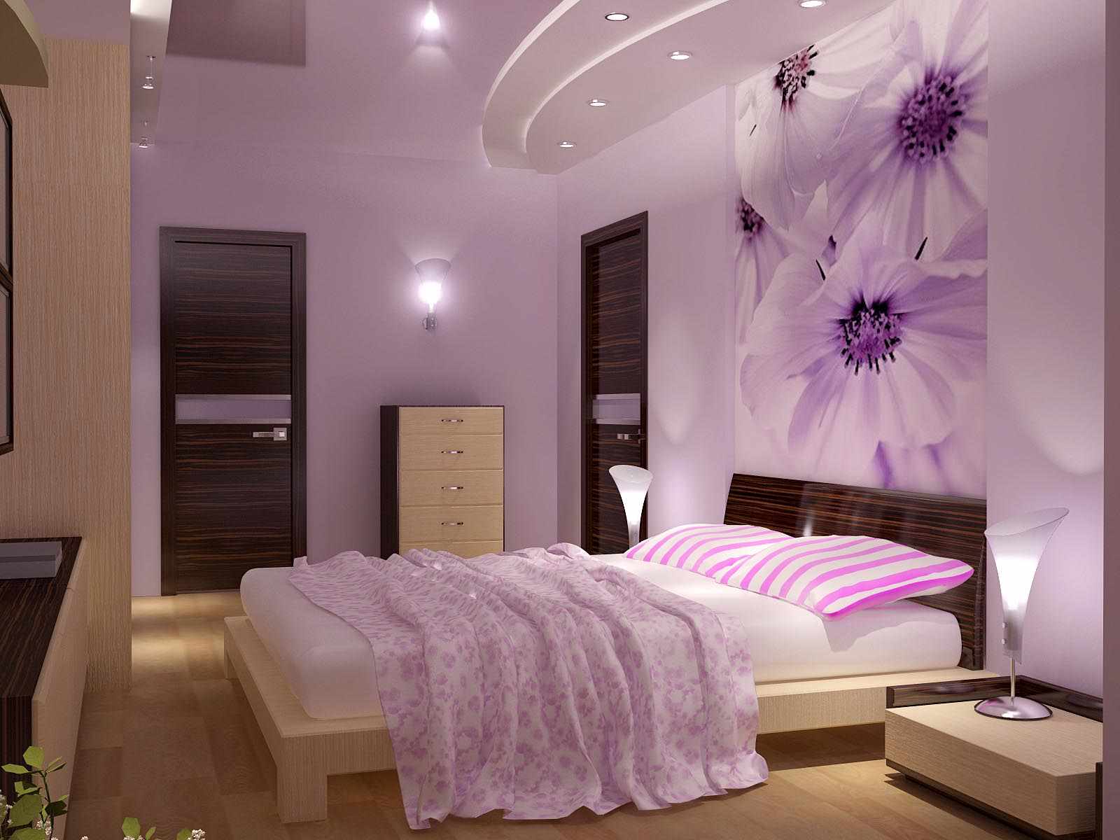 opțiunea unui decor luminos al unui dormitor