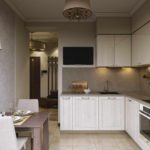 idea of ​​bright design of a corner kitchen picture