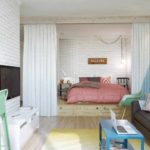 variant of an unusual design of a bedroom 15 sq.m photo