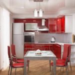 opcija gaišā stilā sarkans virtuves foto