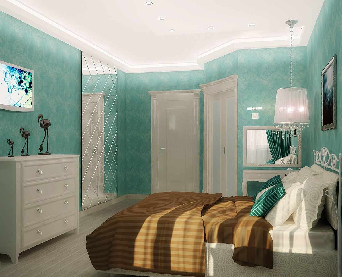 דוגמה לעיצוב יפהפה של חדר שינה צר