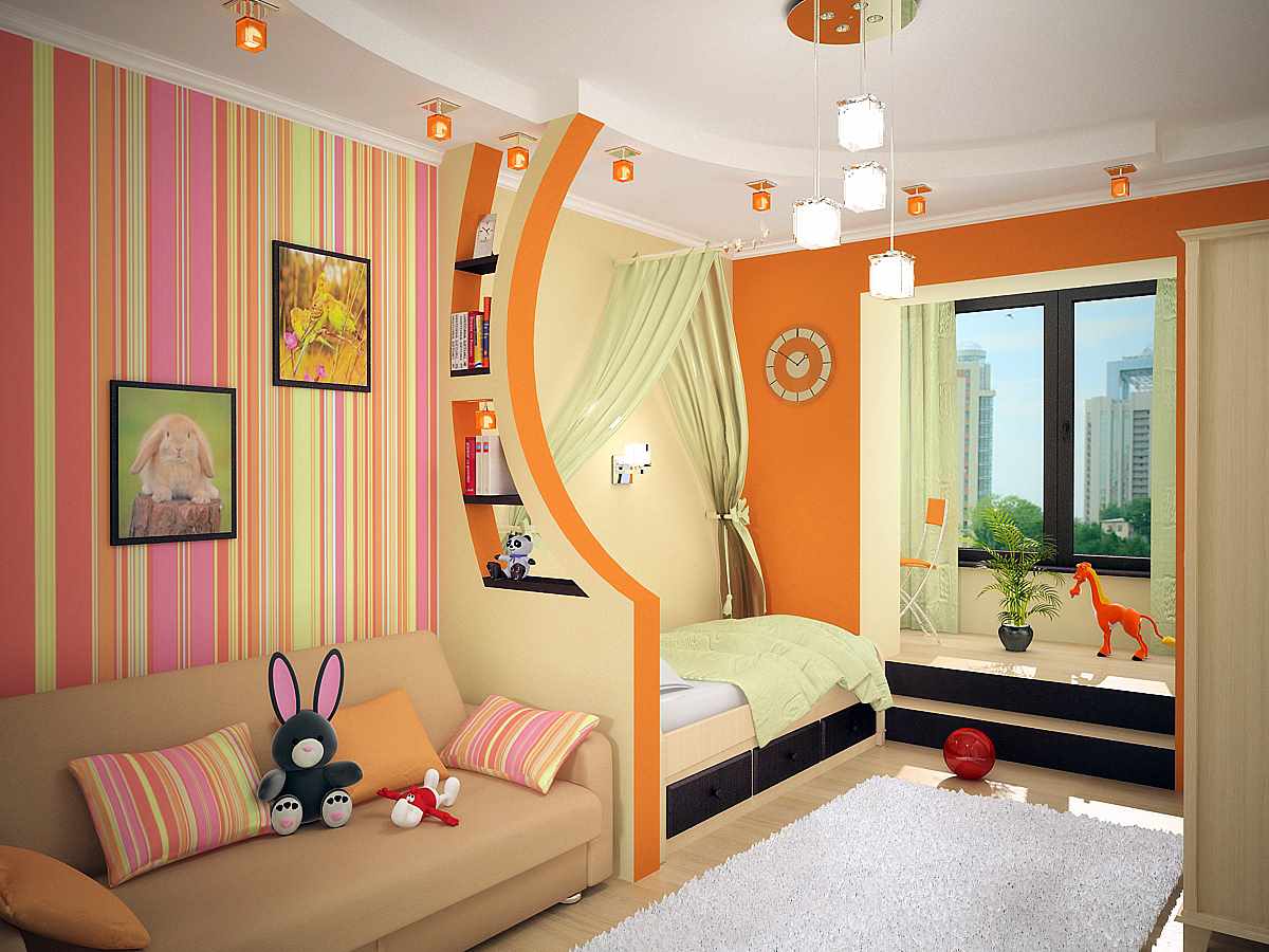 Çocuk odasının parlak tasarımı fikri