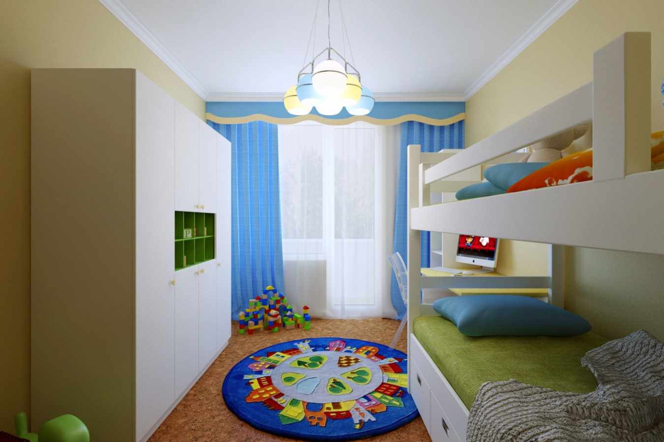 çocuk odası için parlak bir stil örneği