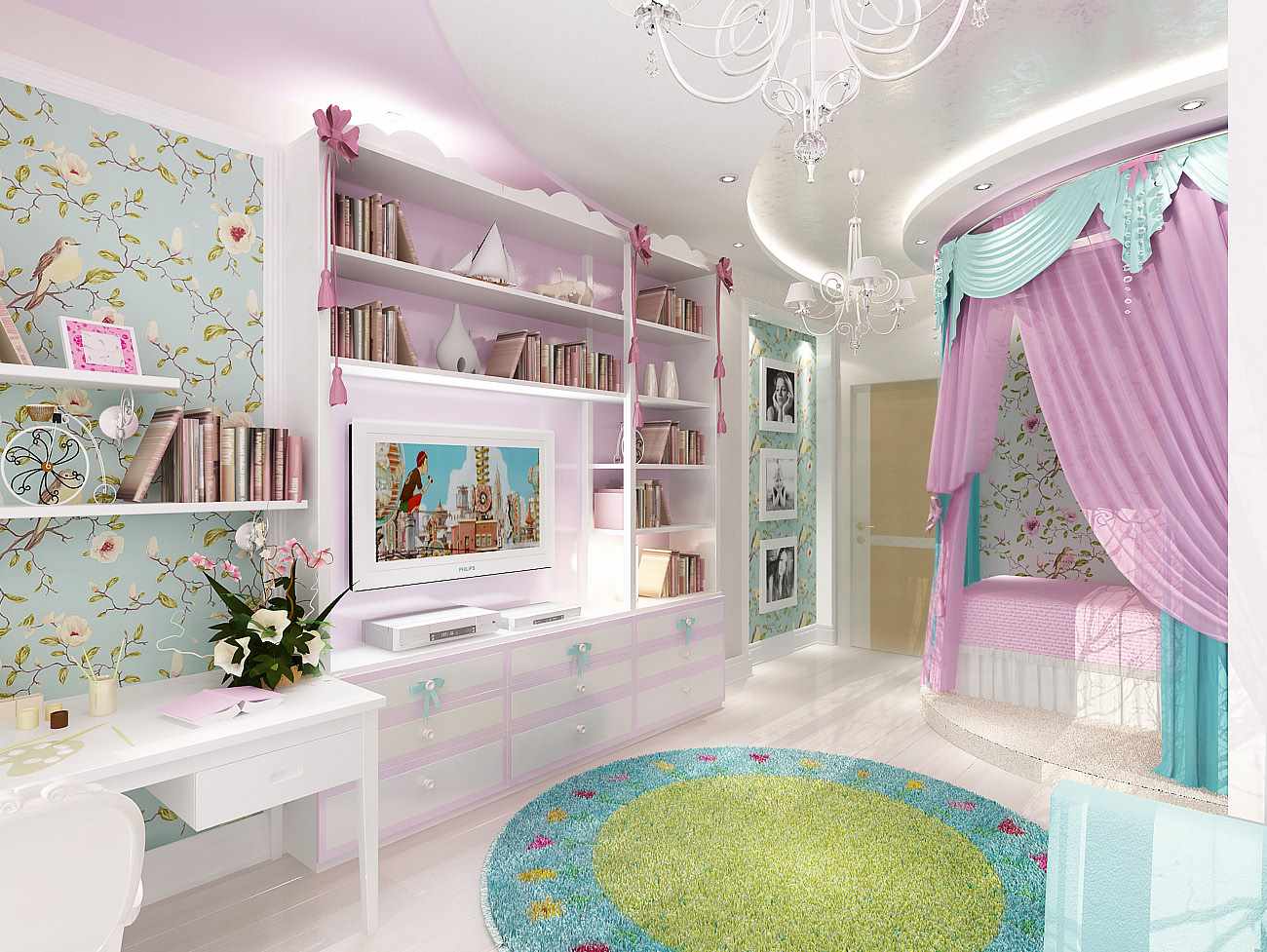 un exemple de style lumineux d'une chambre d'enfant