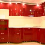 an example of a beautiful interior of a red kitchen picture