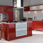 variant of a beautiful decor of red kitchen picture