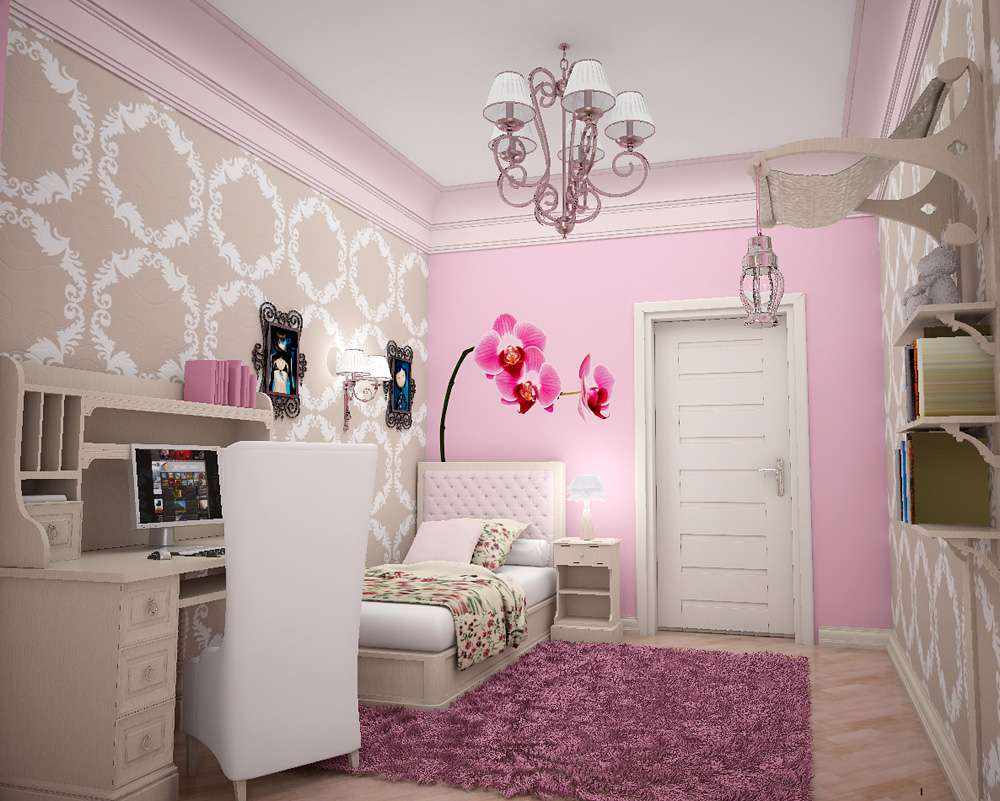 مثال على ديكور غرفة نوم غير عادية لفتاة