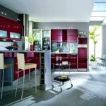example of a beautiful red kitchen design picture