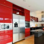 kırmızı mutfak resmi parlak bir stil örneği