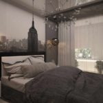 הרעיון של סגנון יפהפה של חדר שינה בתצלום של חרושצ'וב