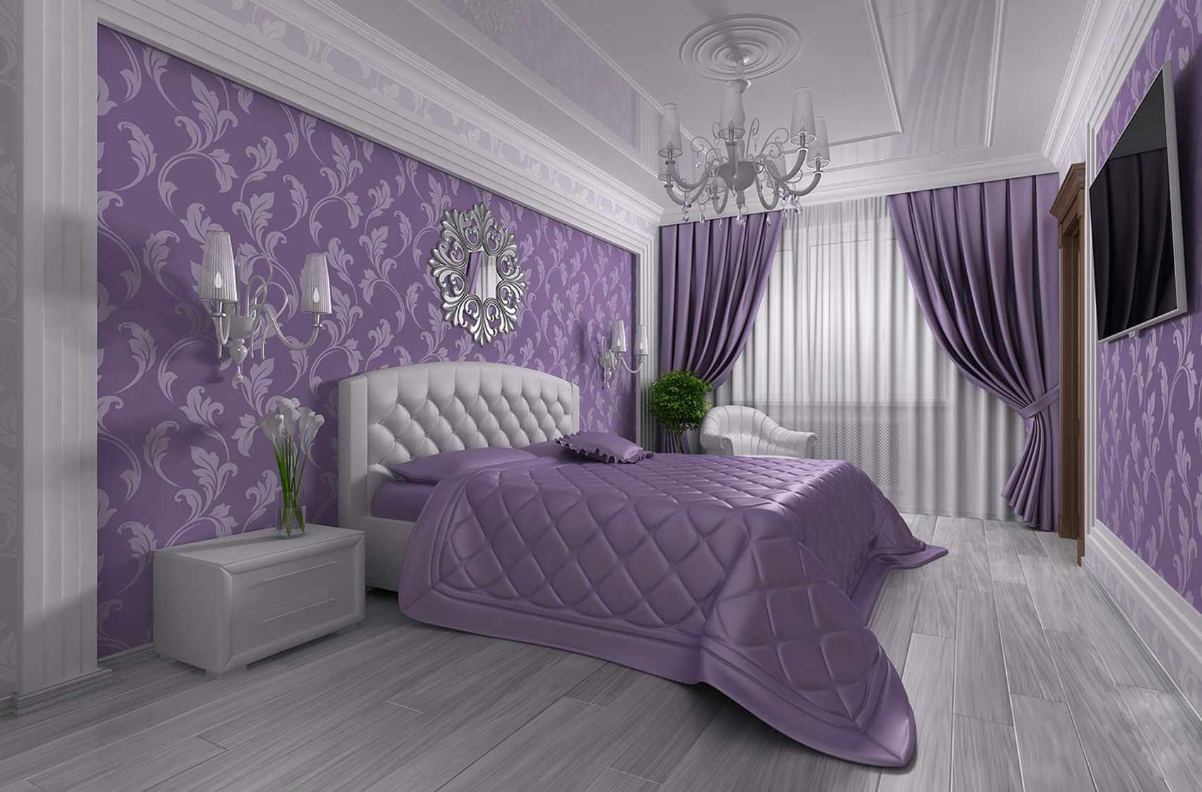 مثال على نمط غرفة نوم جميلة