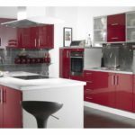 the idea of ​​a beautiful red kitchen design picture