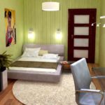 Kruşçev resminde bir yatak odasının parlak stilinin versiyonu