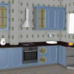 gaz kazanı resmi ile hafif bir mutfak tasarım versiyonu