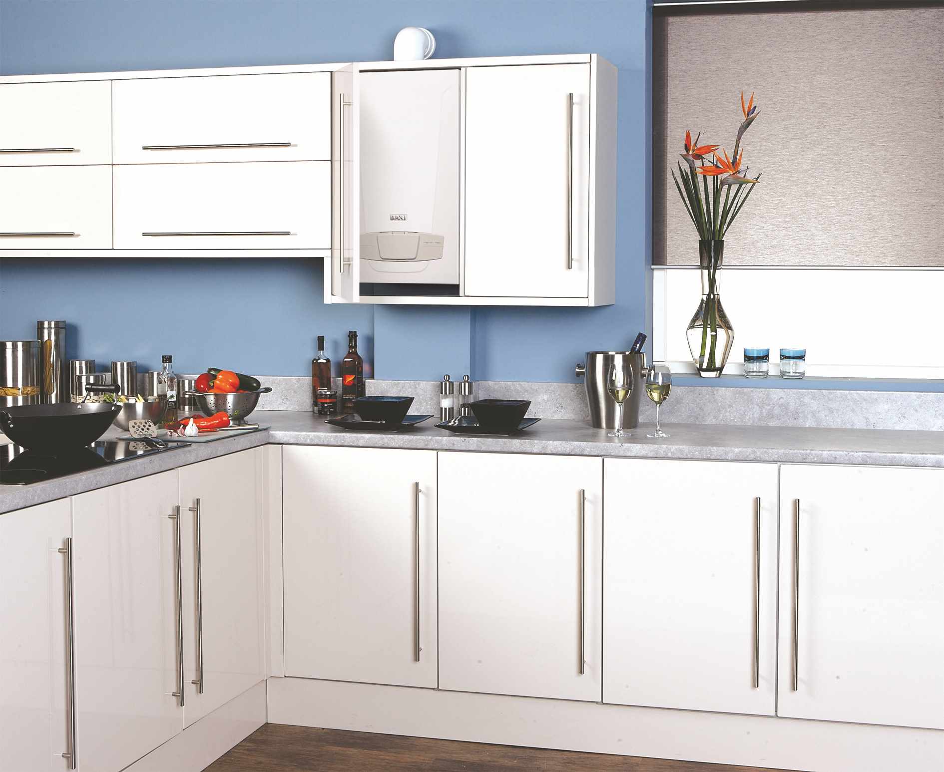 version of a beautiful kitchen design with a gas boiler