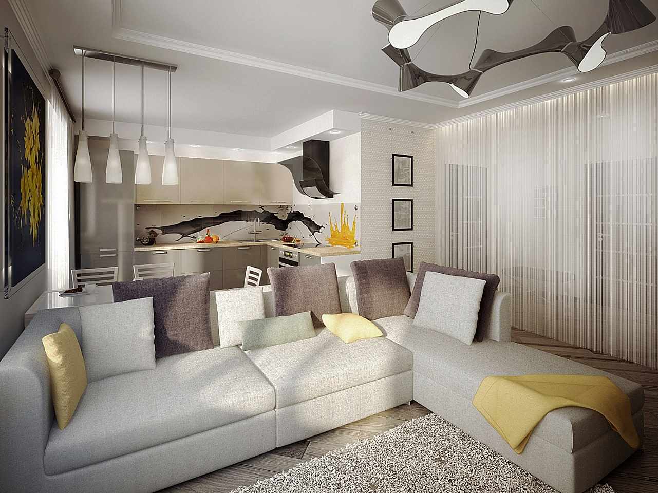 the idea of ​​using a beautiful minimalist living room decor