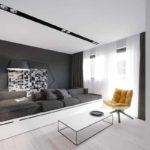 exemplu de utilizare a unui decor frumos al unei camere de zi în stilul imaginii minimalismului
