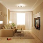 variant of a light decor of a living room 17 sq.m photo