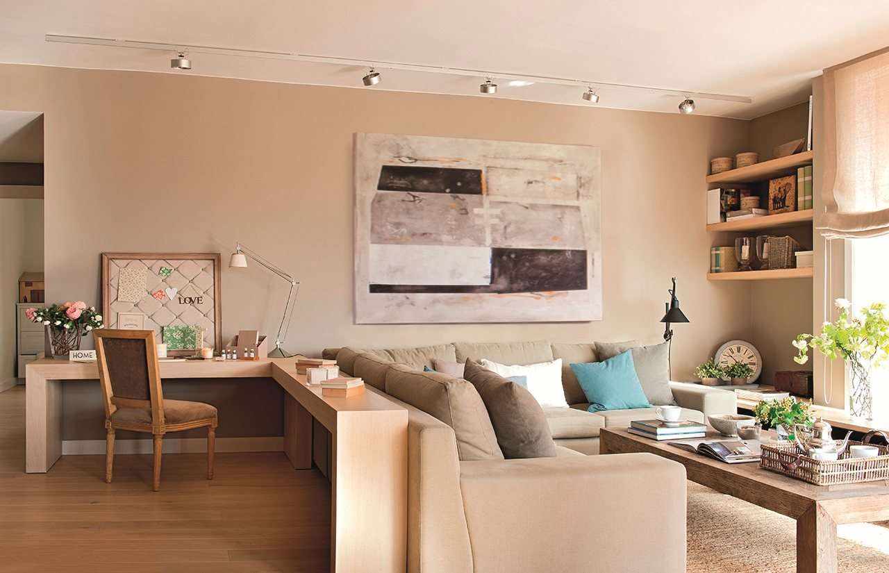 An example of a bright style living room 19-20 sq.m