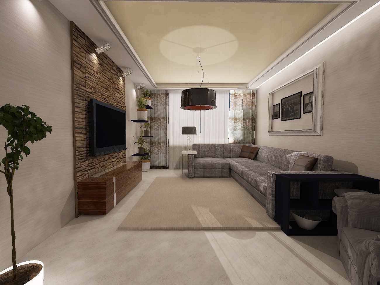 خيار تصميم مشرق من غرفة المعيشة 25 متر مربع
