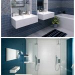 Un exemple d'un design inhabituel d'une salle de bain avec carrelage