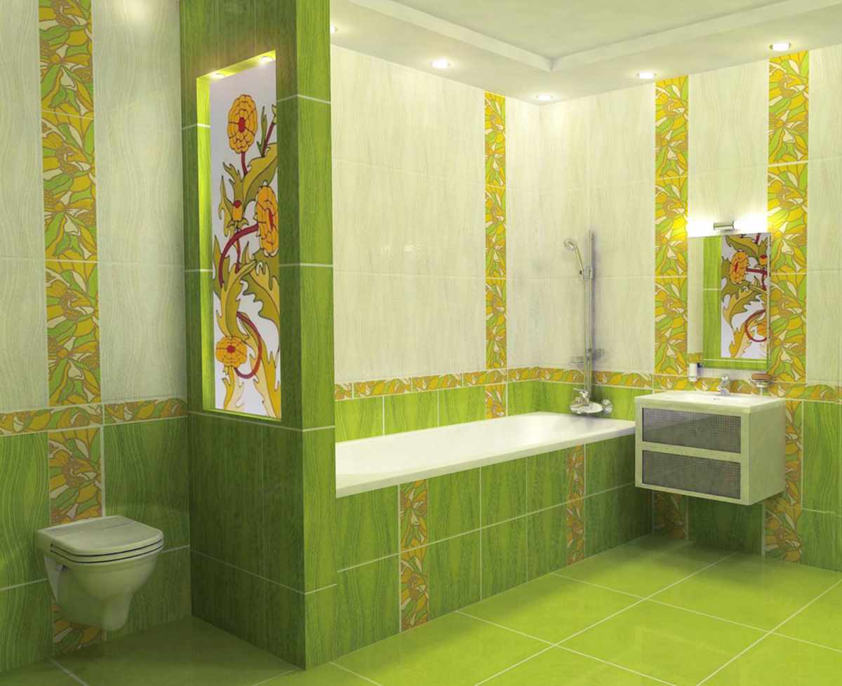 version du beau design de la salle de bain avec carrelage