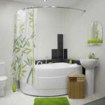idée de décoration insolite d'une salle de bain avec une baignoire d'angle