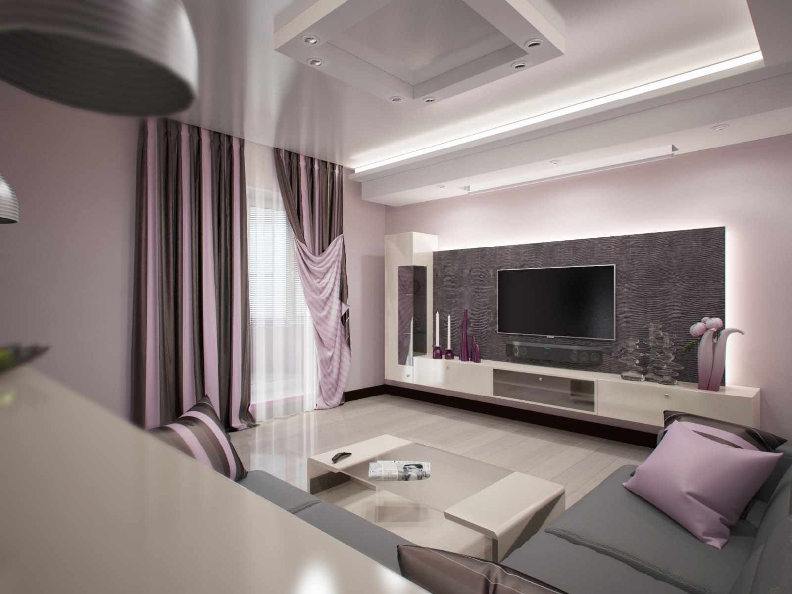 variant of the unusual interior of the living room 19-20 sq.m