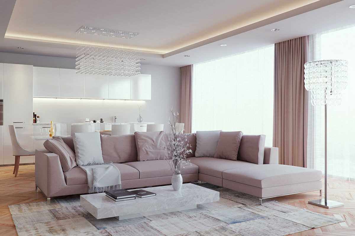 dzīvojamās istabas spilgtā stila versija 2018