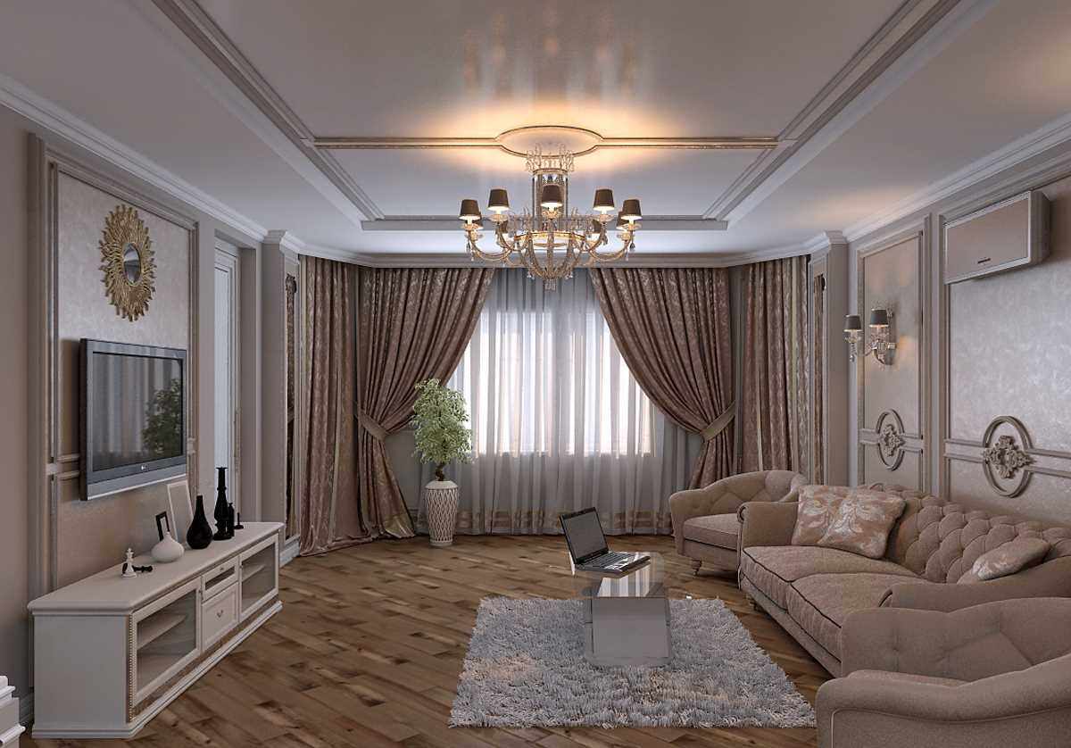 variant of the bright design of the living room 19-20 sq.m