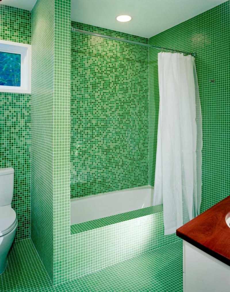 Một ví dụ về phong cách khác thường của phòng tắm với ốp lát