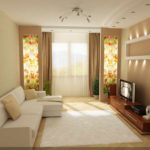variant of a bright interior of a living room 16 sq.m picture