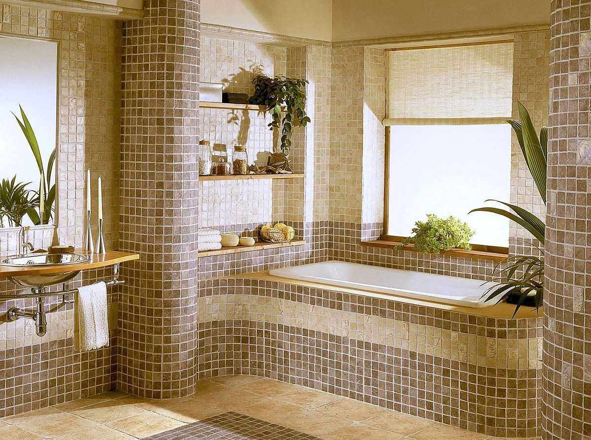 Çarpıcı karo banyo tasarımına bir örnek