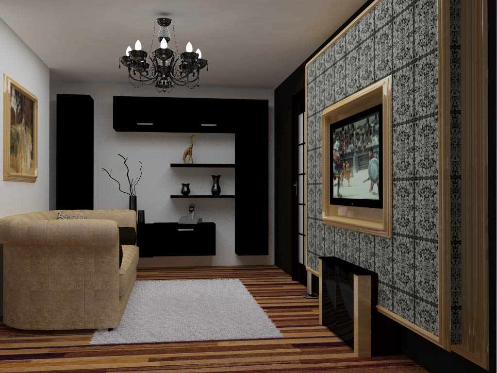 version of the beautiful design of the living room 17 sq.m