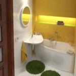 idée d'un beau design d'une salle de bain avec une baignoire d'angle photo