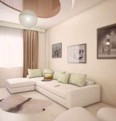 myšlenka krásného designu obývacího pokoje 19-20 m2 obrázek
