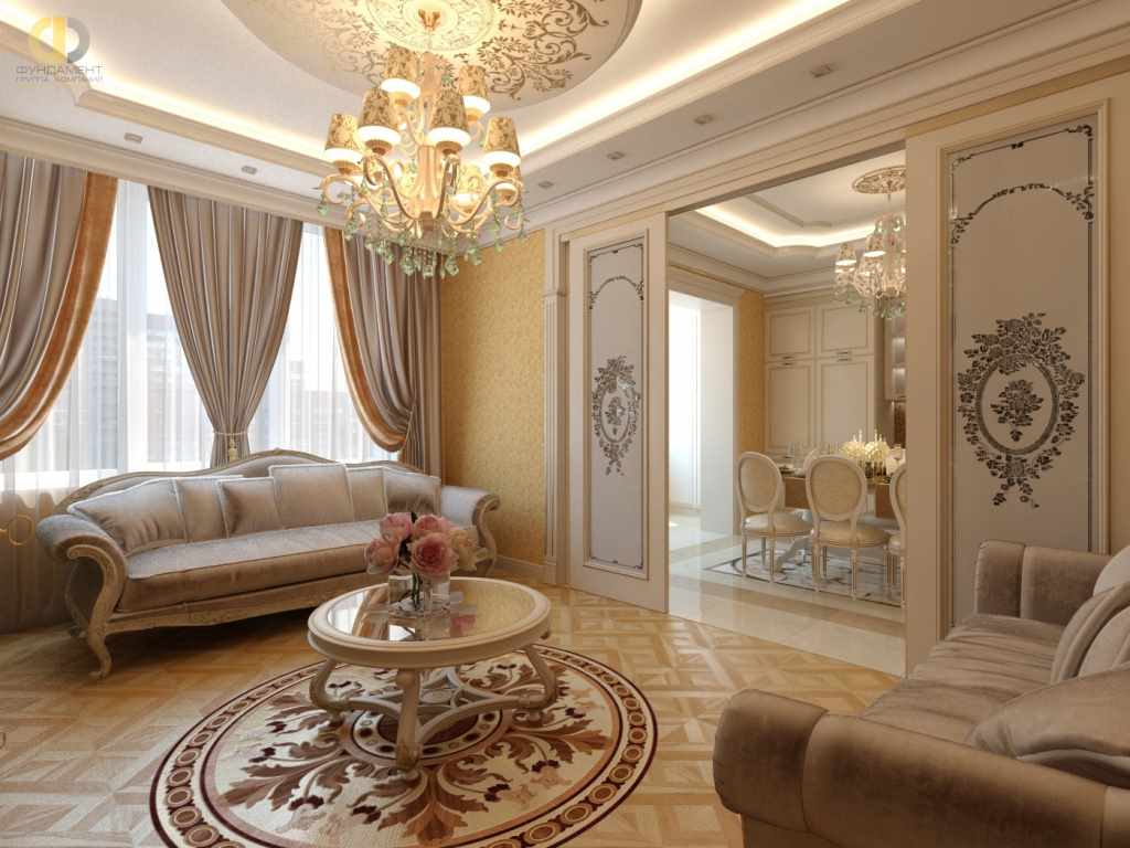 the idea of ​​an unusual style of the living room 2018