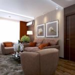 aydınlık bir iç oturma odası fikri 19-20 m2 resim