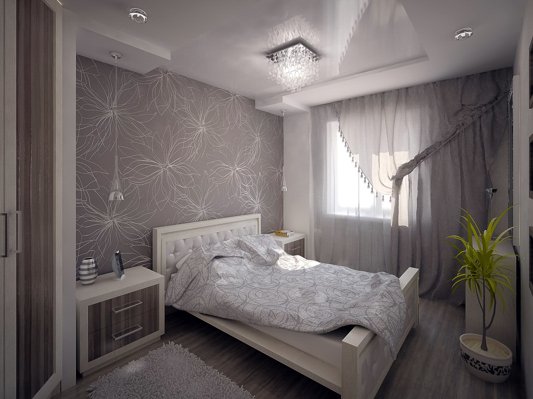 การออกแบบห้องนอน 11 ตารางเมตรแสงเสร็จ