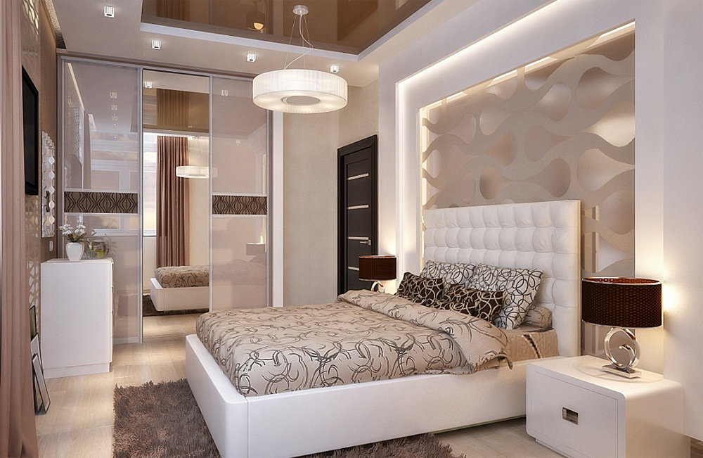 تصميم غرفة نوم مع خلفية في الشقة