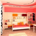 Room decoration for a young girl in pink colors