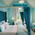 yatak odası tasarımı turkuaz tonları