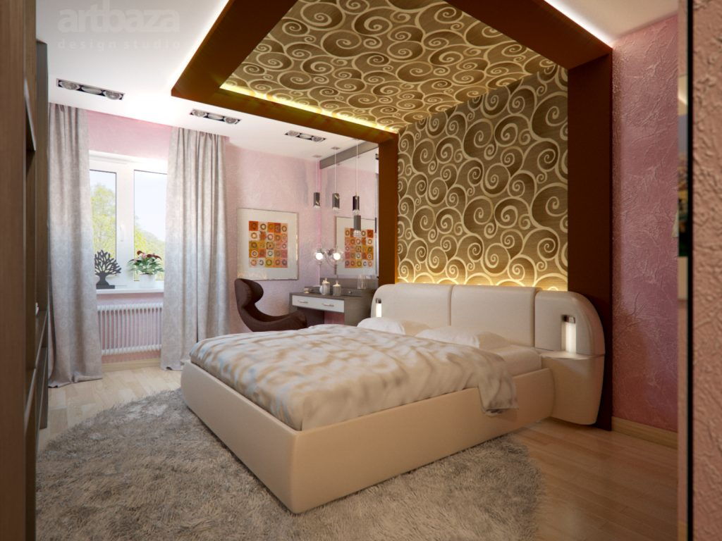 עיצוב חדרי שינה אופנתי עם תפאורה