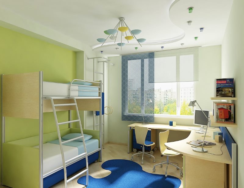 Interior of a small nursery for two boys