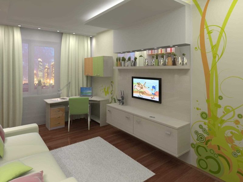 Nelielas teritorijas moderna bērnu istabas dizains