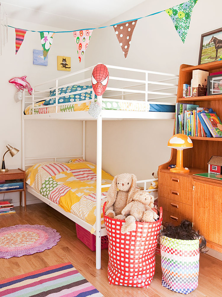White bunk bed in a bright nursery