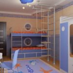 غرفة الأطفال في ظلال زرقاء